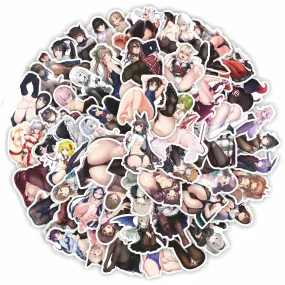 50pcs anime Decal Stickers | Hot girl Waifu stickers Decal Stickers | For  suitcase laptop Car Truck Waterproof Car stickers