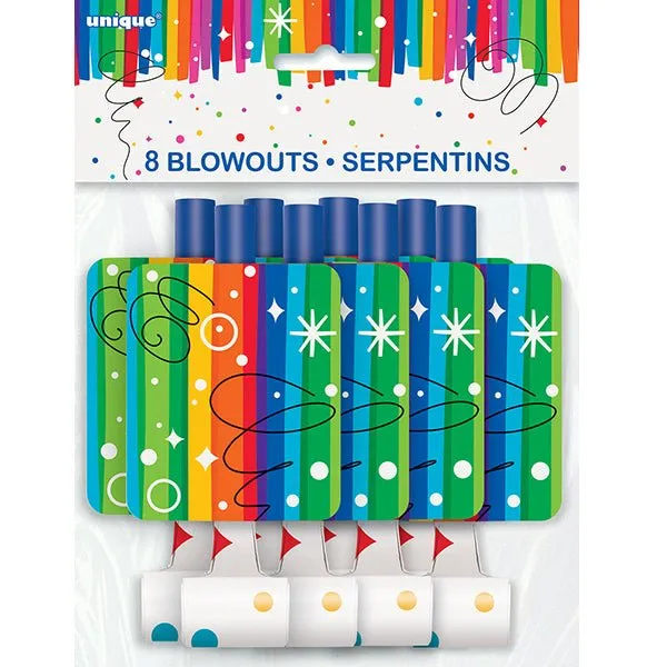 8 Rainbow Birthday Party Blowouts