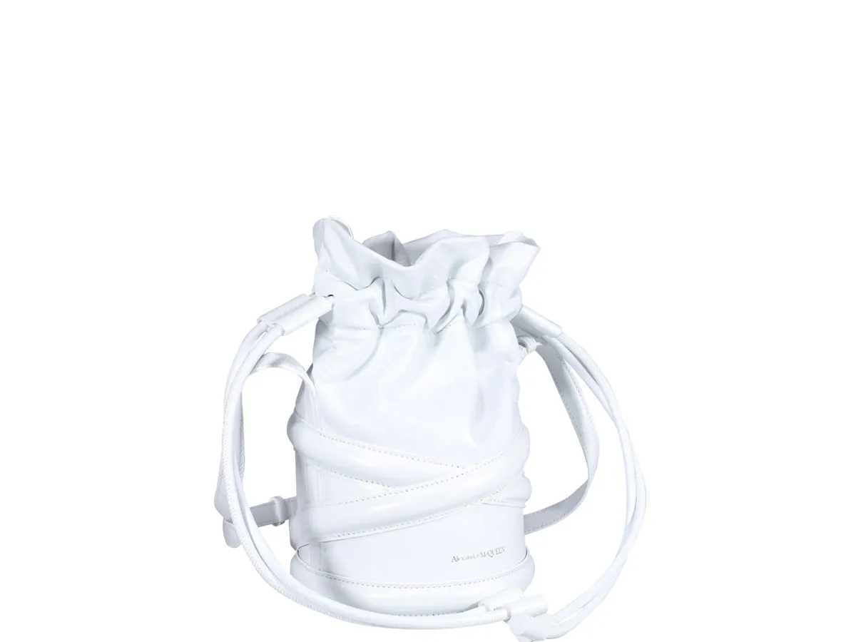 Alexander McQueen Logo Printed Drawstring Bucket Bag