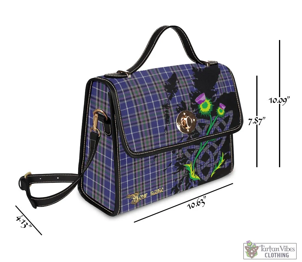 Alexander of Menstry Tartan Waterproof Canvas Bag with Scotland Map and Thistle Celtic Accents