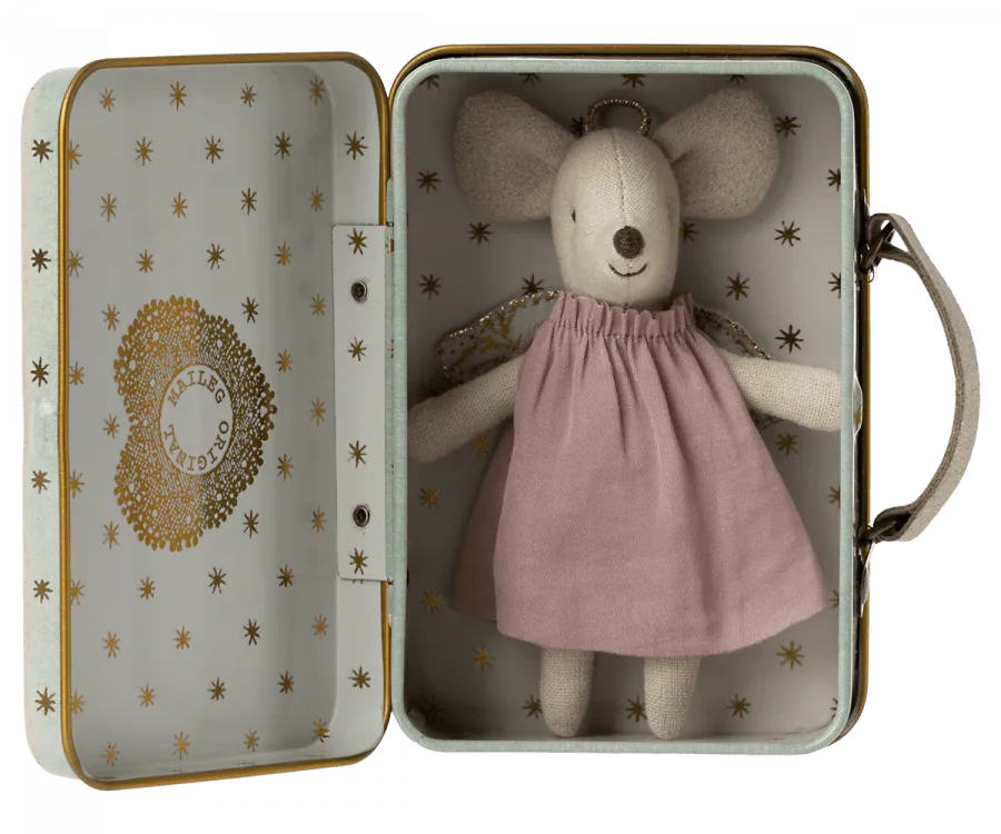 Angel Mouse in Suitcase