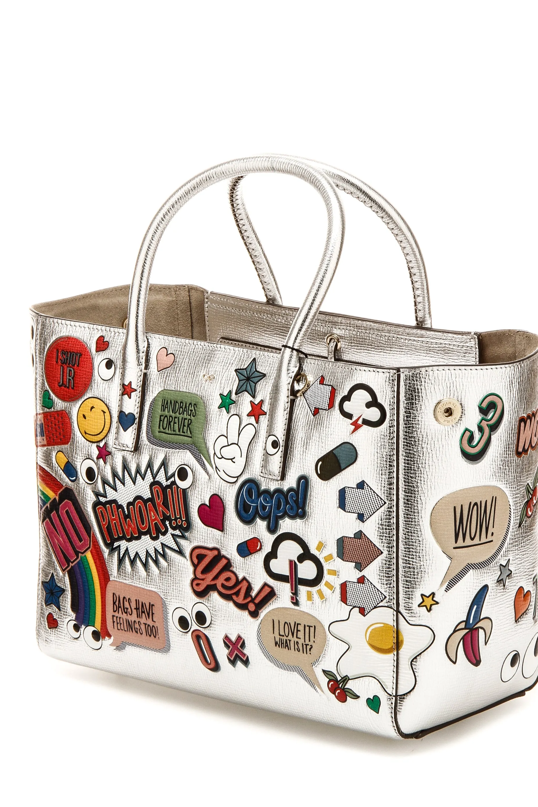 Anya Hindmarch All Over Embroidered Stickers Shopping Bag