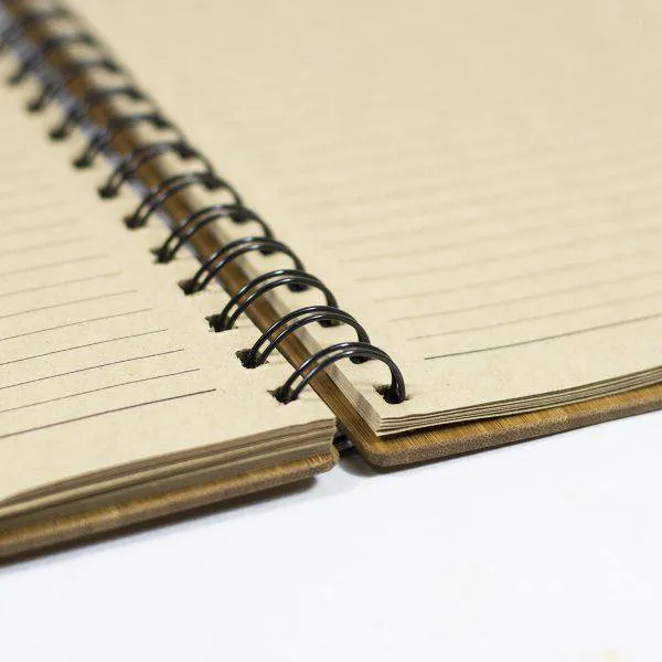 Bamboo Notebook with Recycled Paper and Metal Coil