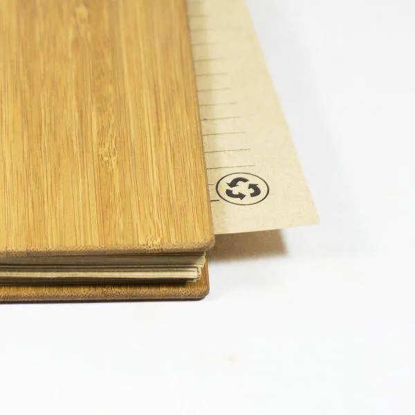 Bamboo Notebook with Recycled Paper and Metal Coil