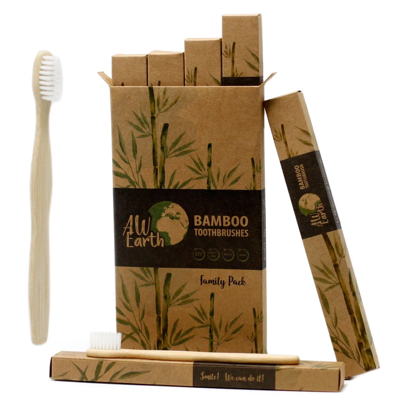 Bamboo Toothbrush x 4