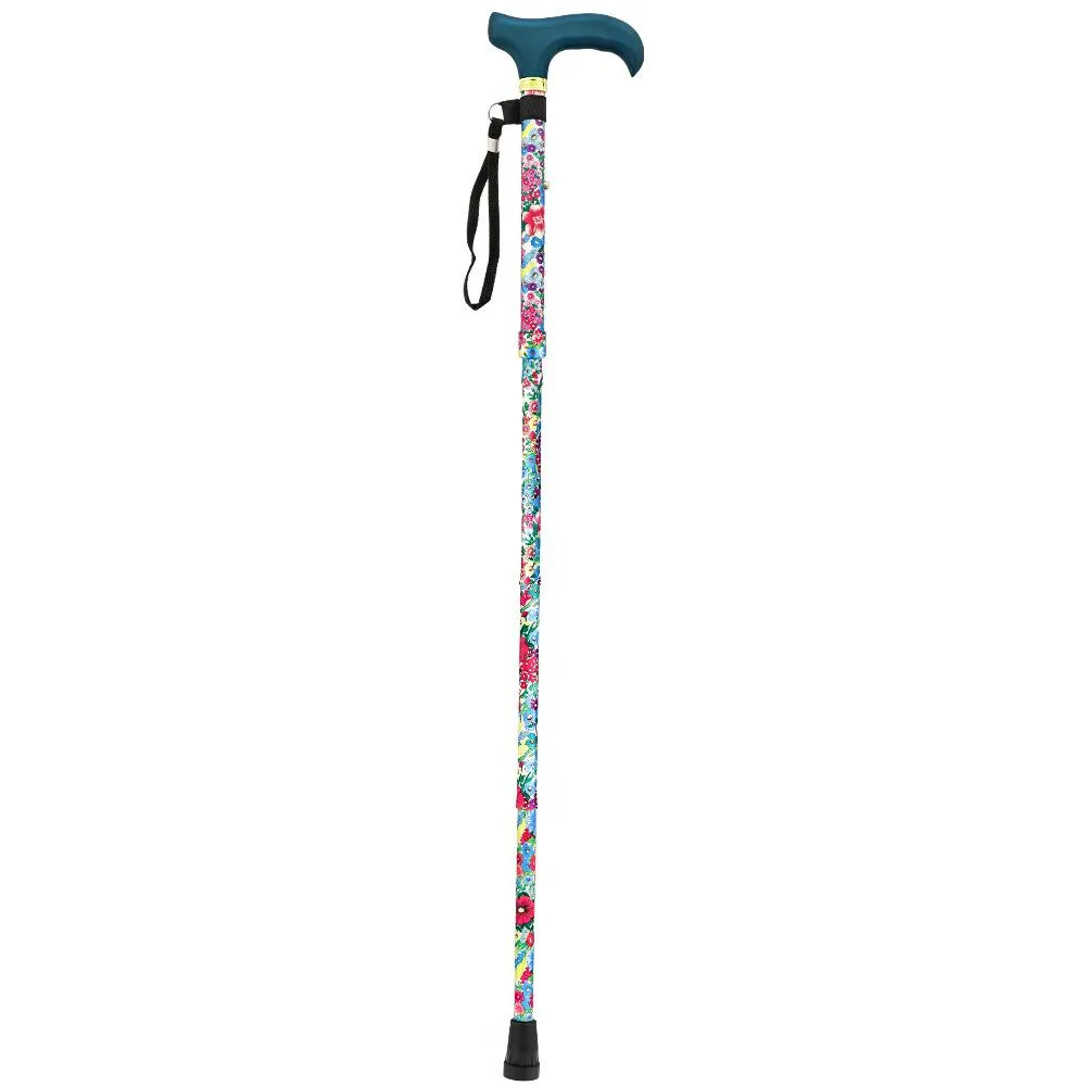 Beautiful Bouquet: Adjustable Folding Cane Wooden Handle