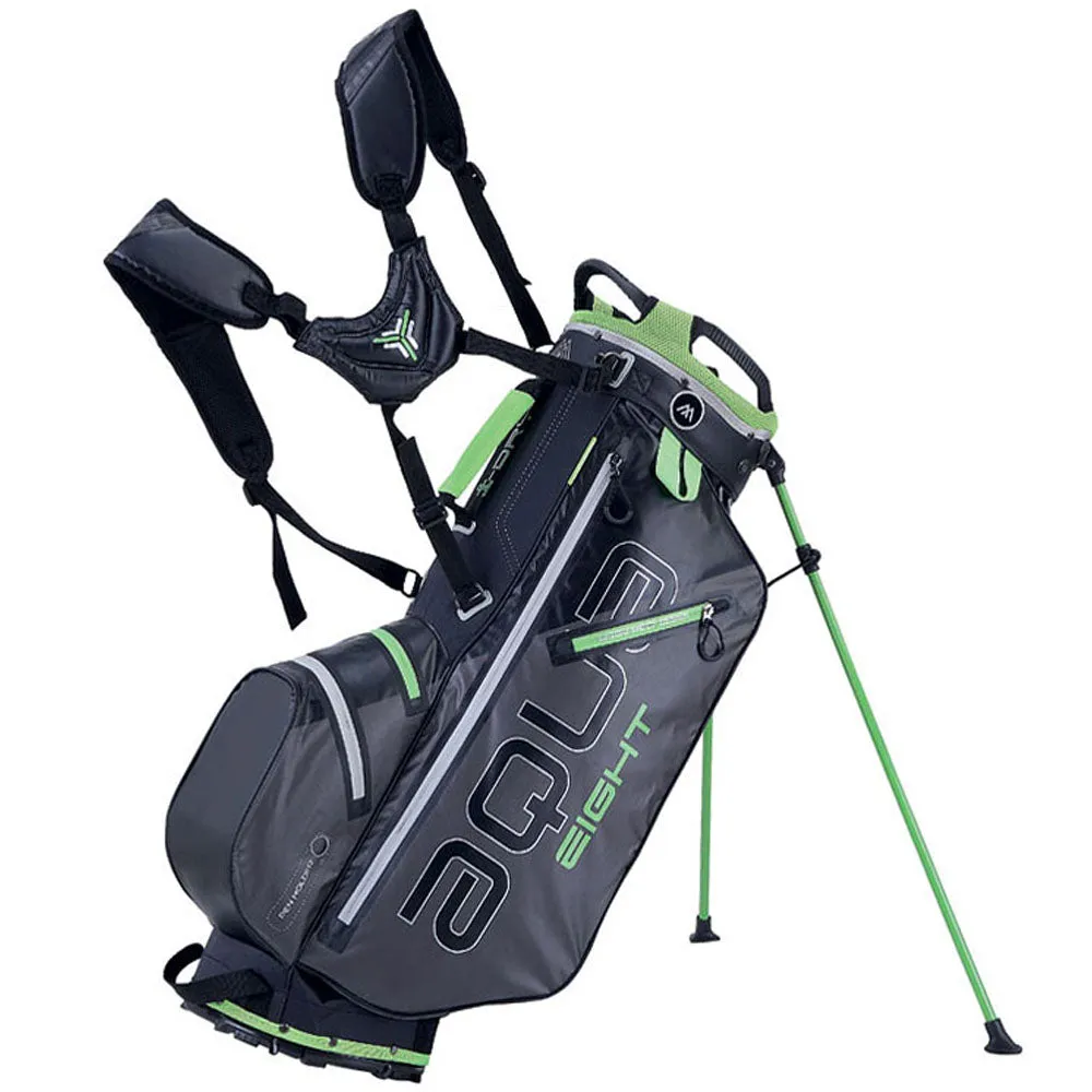 Big Max Aqua 8 Waterproof Stand Bag - Charcoal/Black/Lime