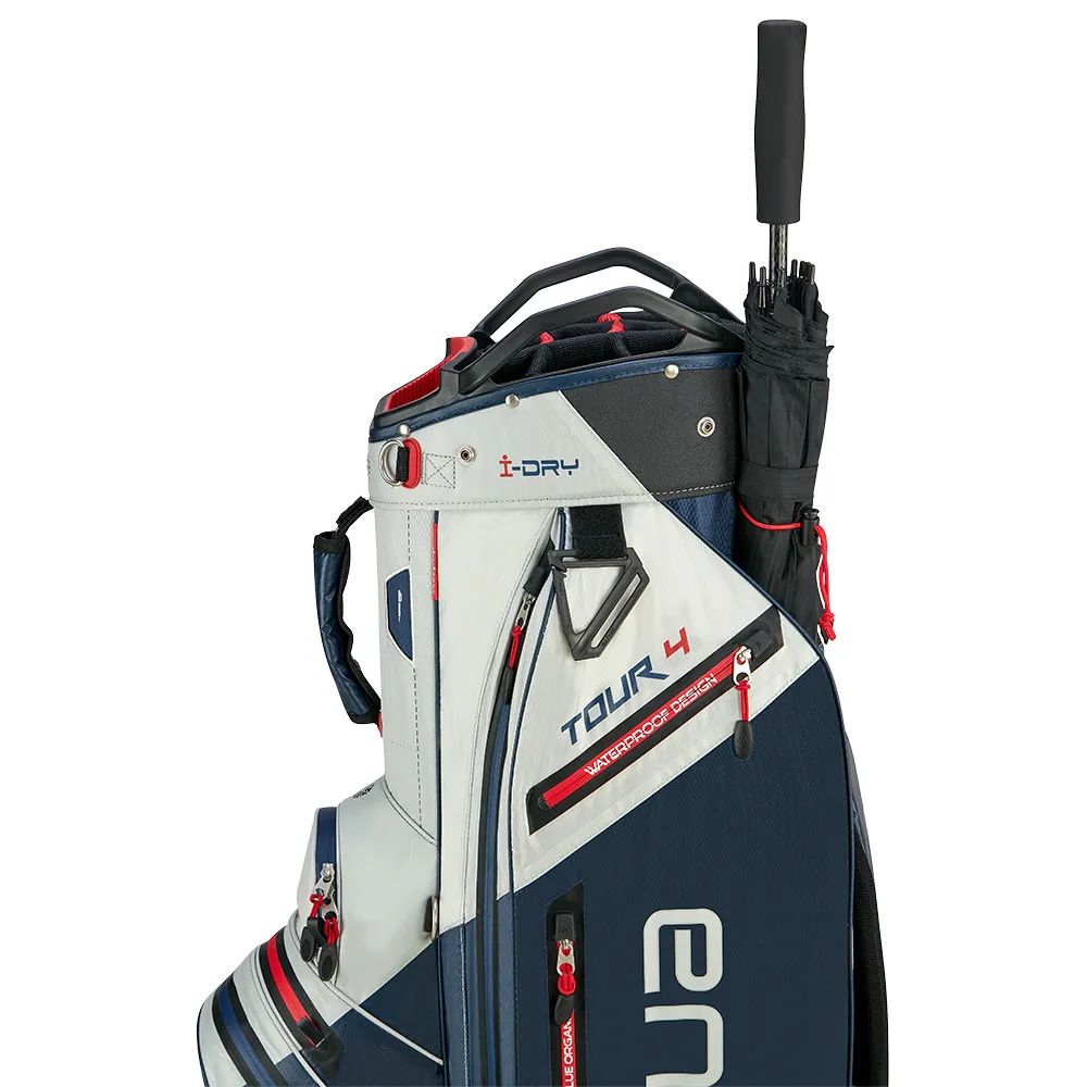 Big Max Aqua Tour 4 Waterproof Cart Bag - Off White/Navy/Red