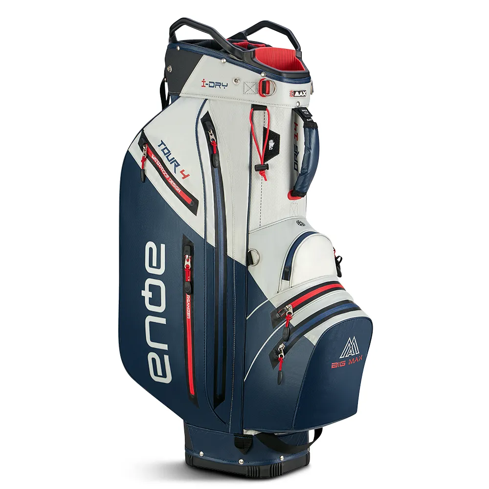 Big Max Aqua Tour 4 Waterproof Cart Bag - Off White/Navy/Red