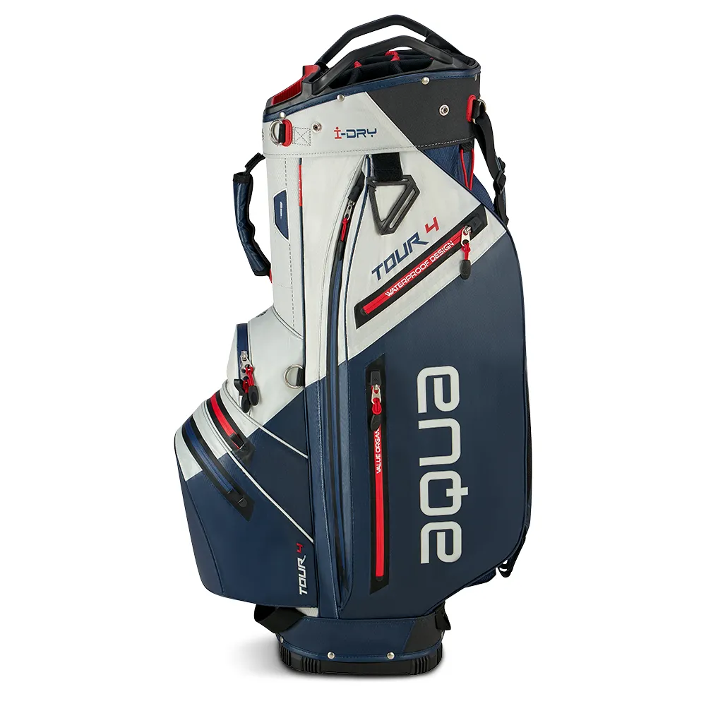 Big Max Aqua Tour 4 Waterproof Cart Bag - Off White/Navy/Red