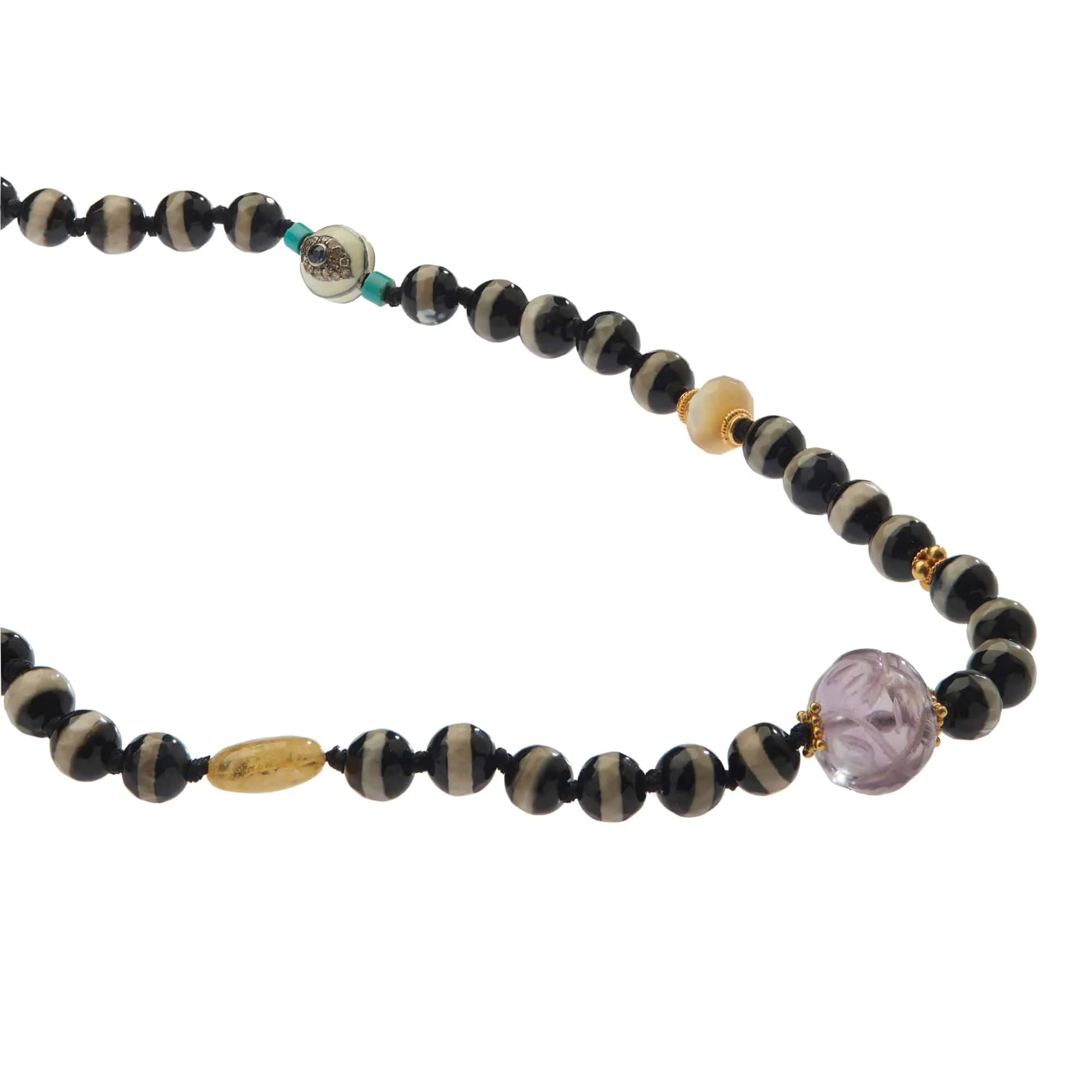 Black Agate Stripe Necklace 41 (100cm)