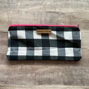 Black Buffalo Check Zipper Bag