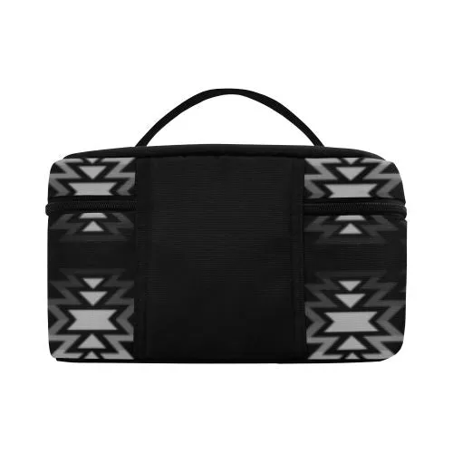 Black Fire Black and Gray Cosmetic Bag/Large