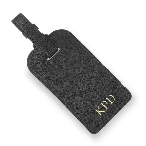 Black Leather Luggage Tag