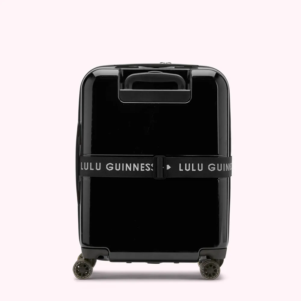 BLACK LULU LIPS CABIN SPINNER CASE AND LUGGAGE BELT