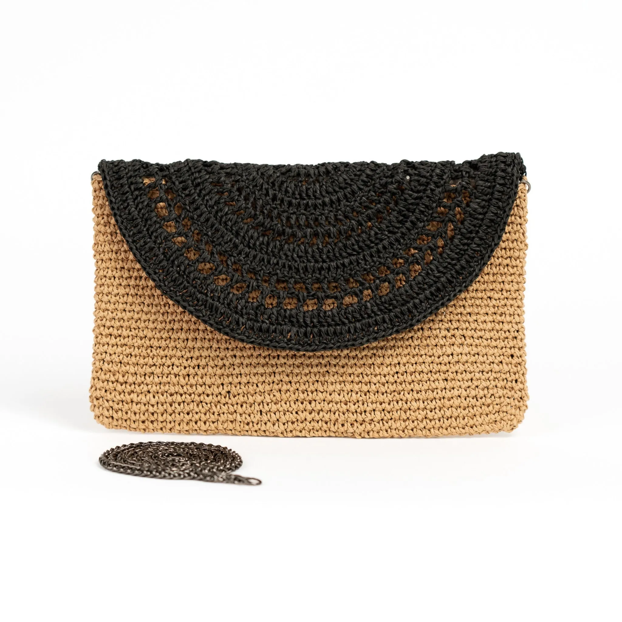 Black Straw Clutch Bag