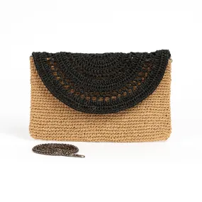 Black Straw Clutch Bag