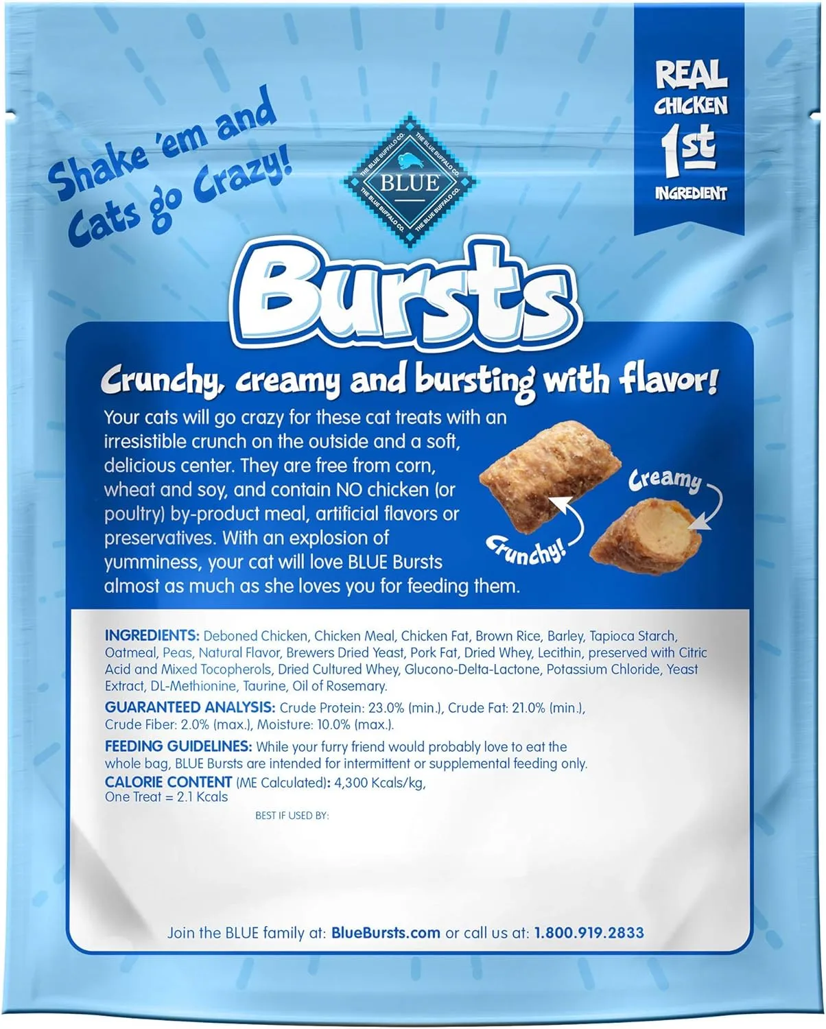 Blue Buffalo Burst Filled Chicken Cat Treats - 5 oz.