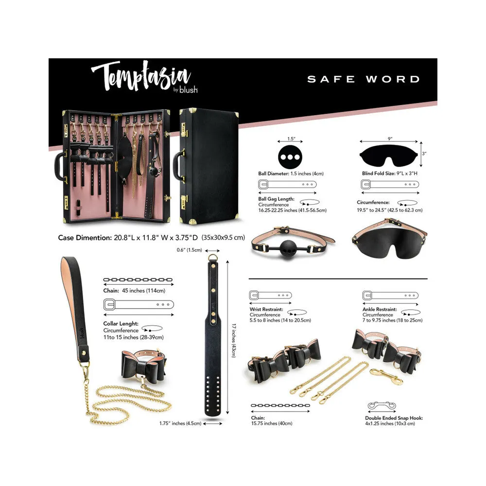 Blush Temptasia Safe Word 10-Piece Bondage Kit with Suitcase Black