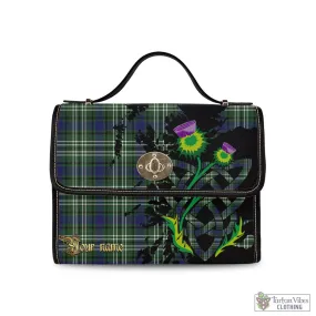 Blyth Tartan Waterproof Canvas Bag with Scotland Map and Thistle Celtic Accents