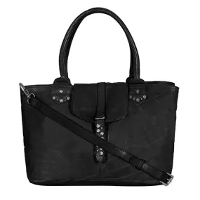 Bordeaux Distressed Rivet Bowler Bag