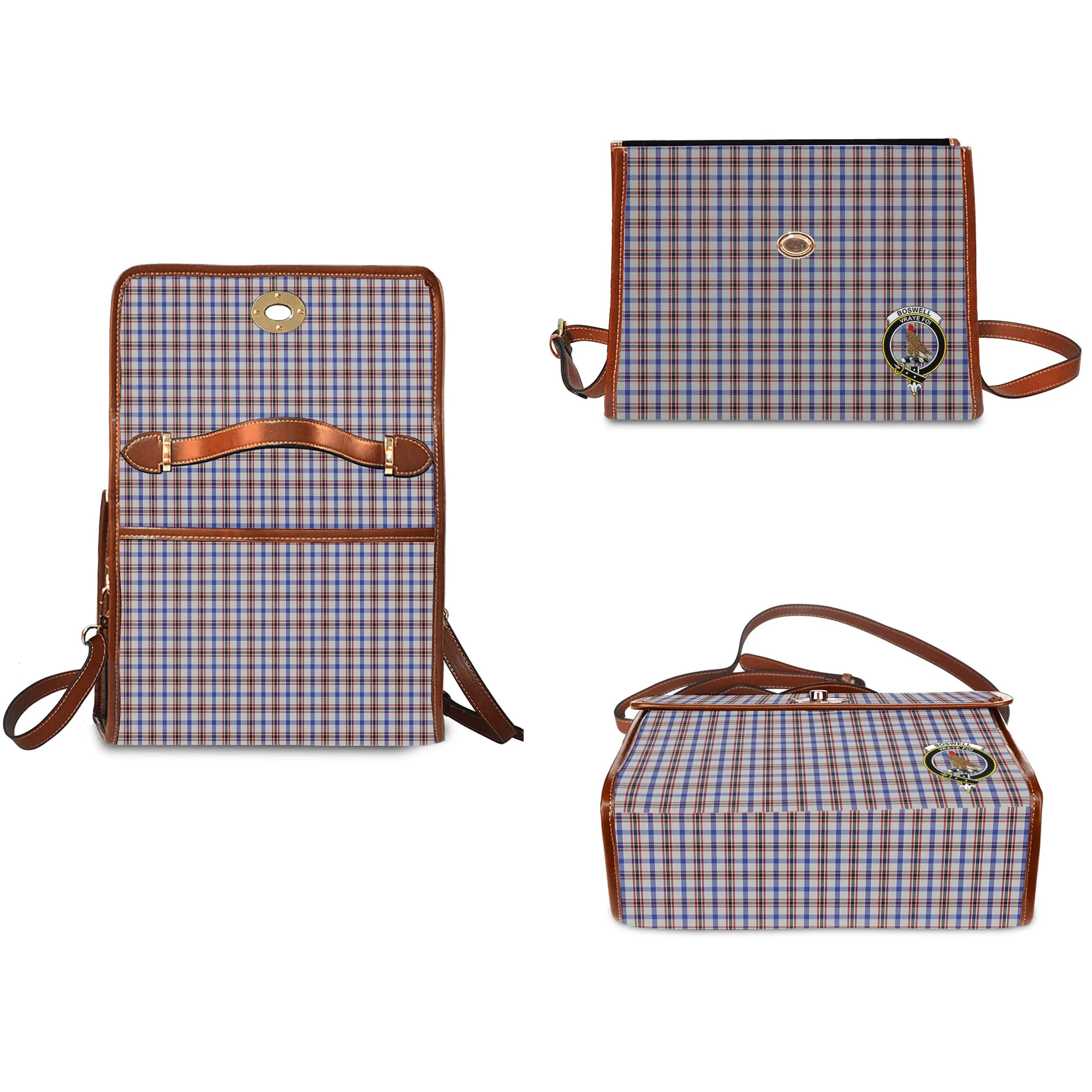 Boswell Tartan Waterproof Canvas Bag with Family Crest