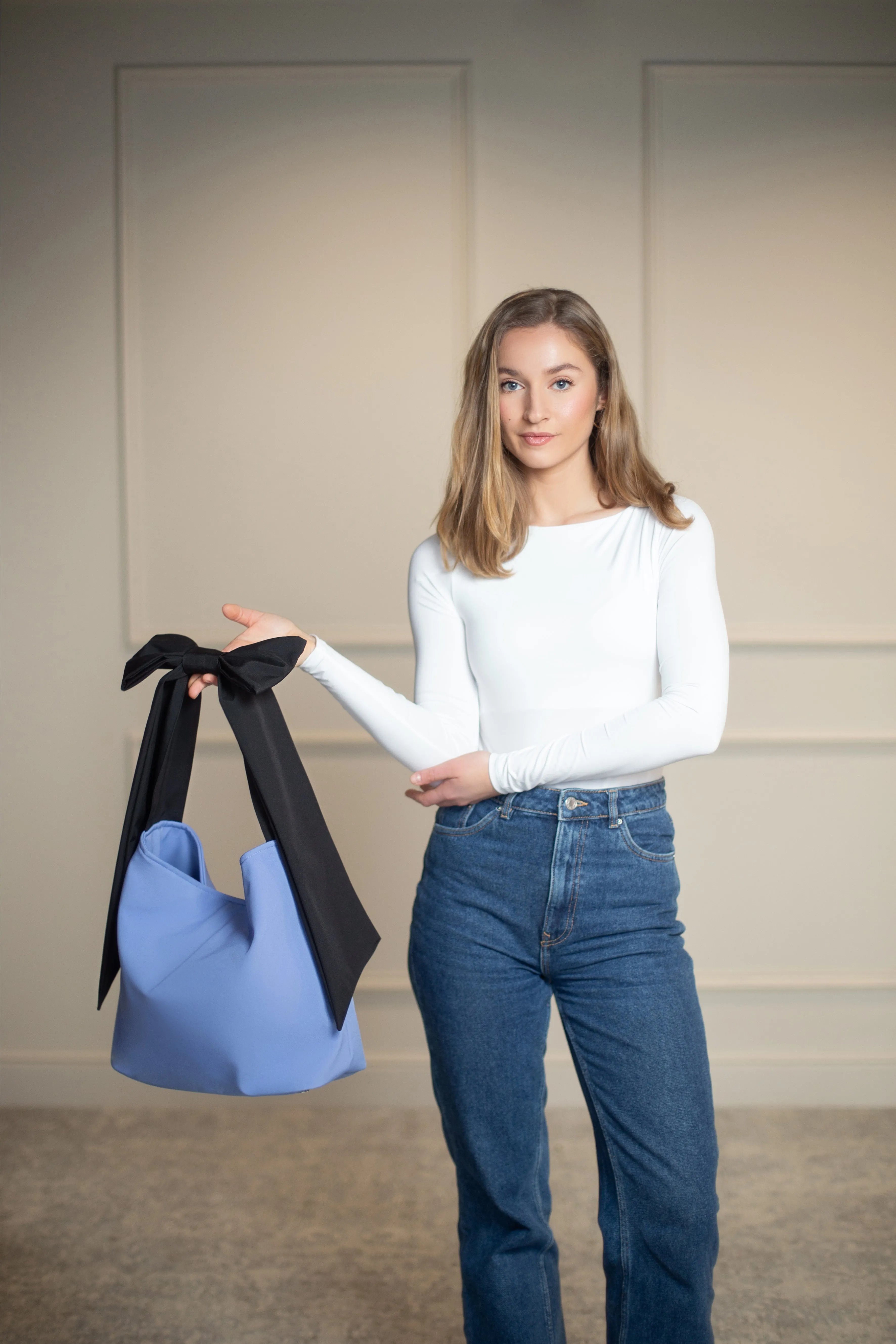 Bow Tote Bag | 'Blue Cloud'