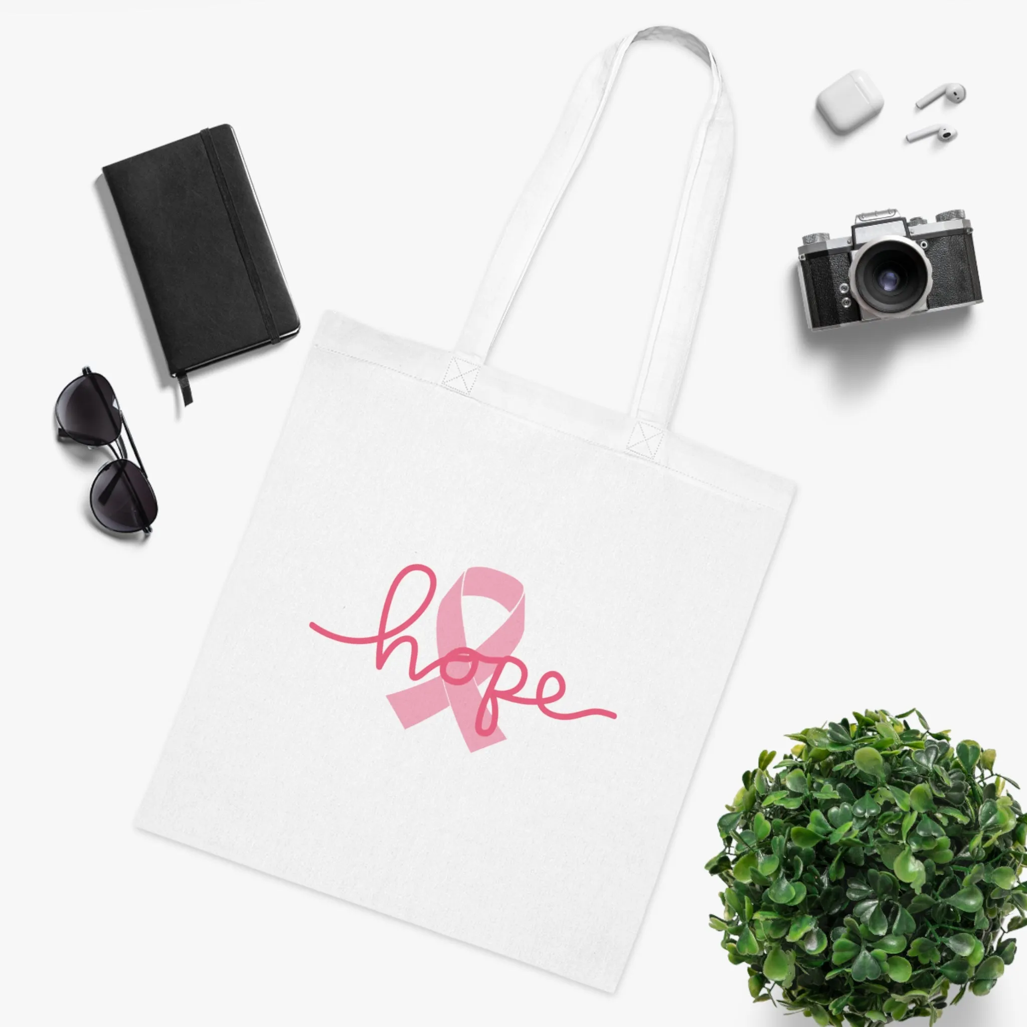 Breast Cancer Awareness HOPE Cotton Tote