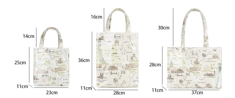 British PVC Large Capacity Tote Bag