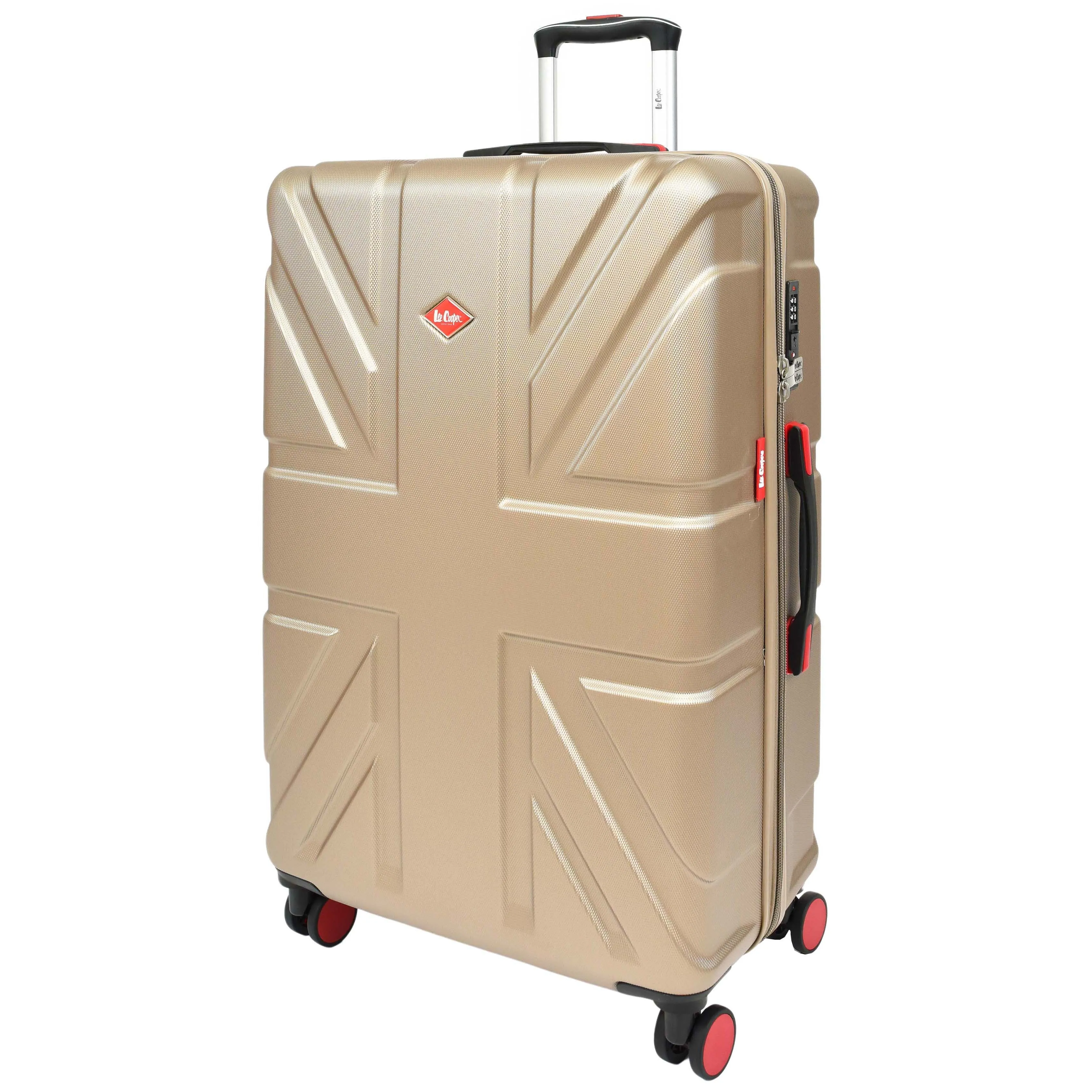 British Union Flag Pattern 8 Wheel Luggage Lightweight Hard Shell Suitcase AC311 Taupe