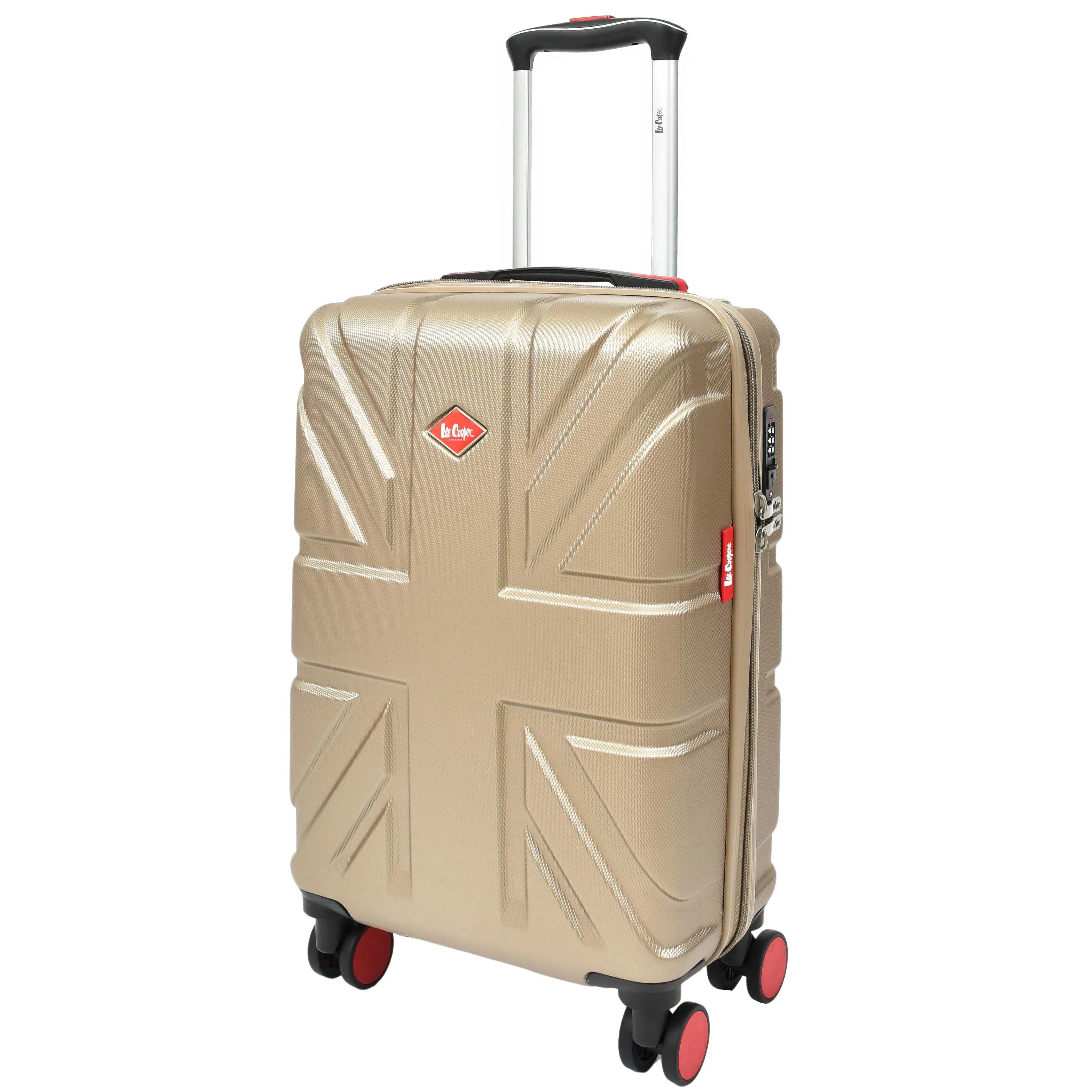 British Union Flag Pattern 8 Wheel Luggage Lightweight Hard Shell Suitcase AC311 Taupe