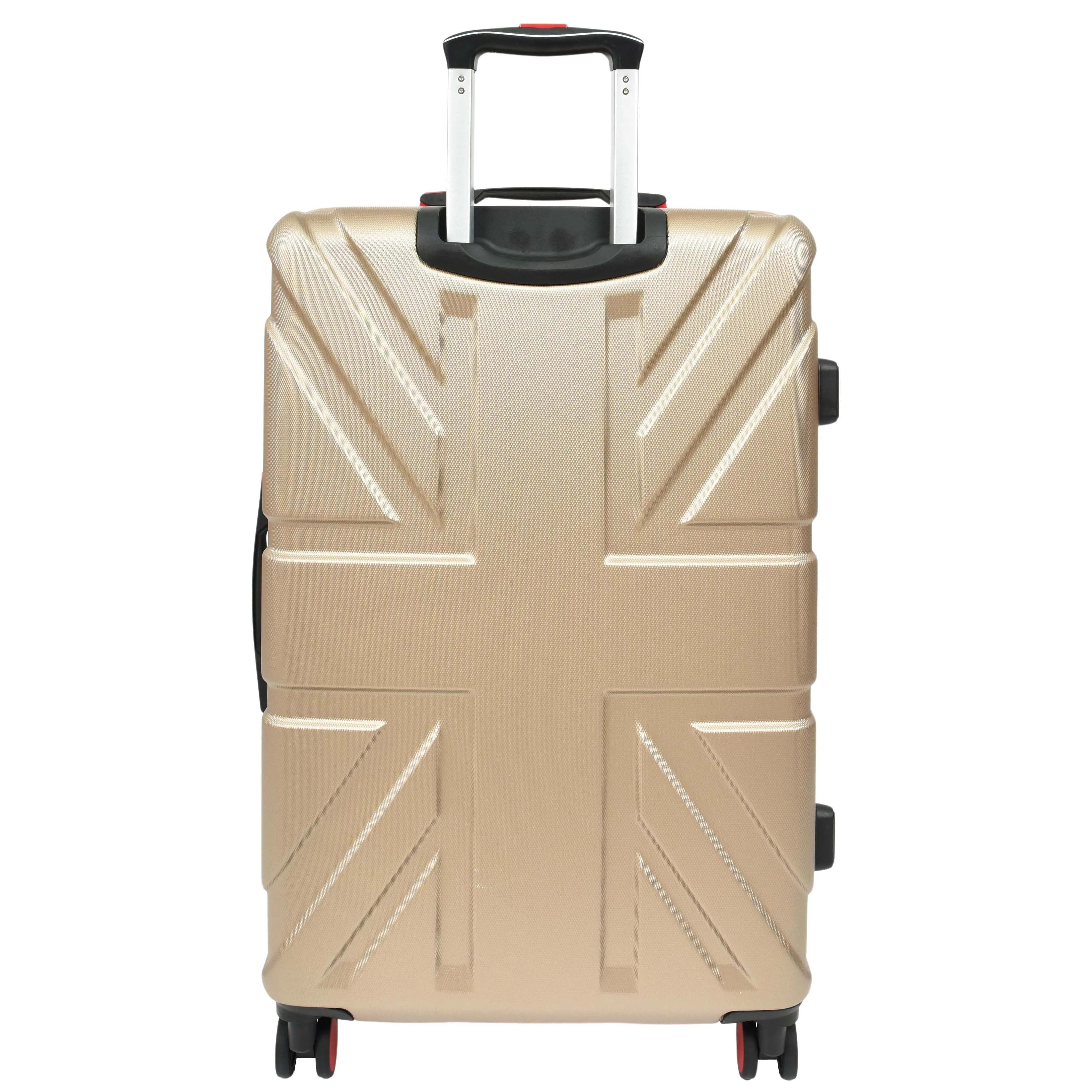 British Union Flag Pattern 8 Wheel Luggage Lightweight Hard Shell Suitcase AC311 Taupe