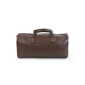 Brown Leather Duffle Bag, Overnight Weekender Sports Gym Bag - GB7