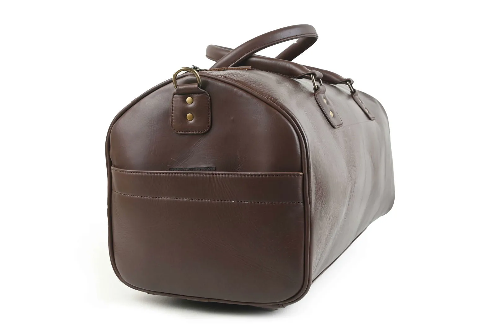 Brown Leather Duffle Bag, Overnight Weekender Sports Gym Bag - GB7