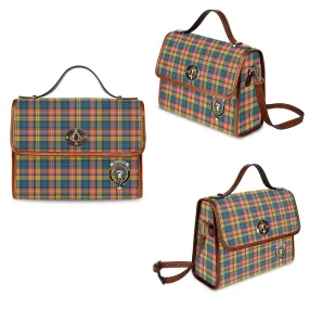 Buchanan Ancient Tartan Waterproof Canvas Bag with Family Crest