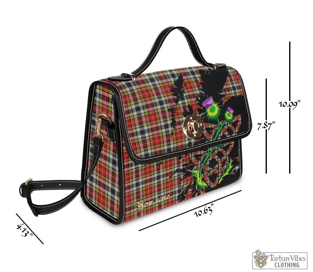 Buchanan Old Dress Tartan Waterproof Canvas Bag with Scotland Map and Thistle Celtic Accents