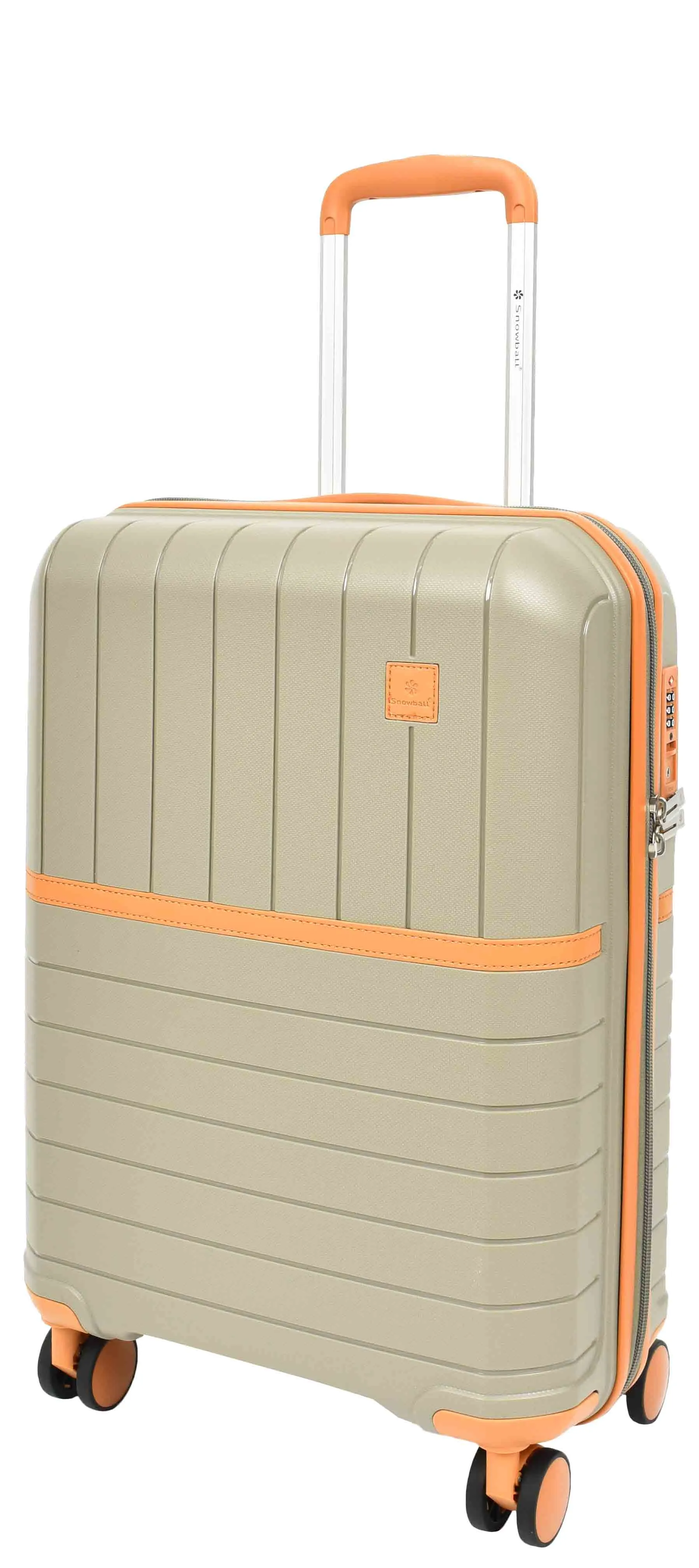 Cabin Size Wheeled Suitcases Solid Hard Shell PP Luggage Champagne Titania