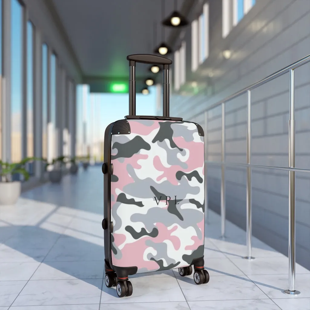 Cabin Suitcase Pink Camouflage