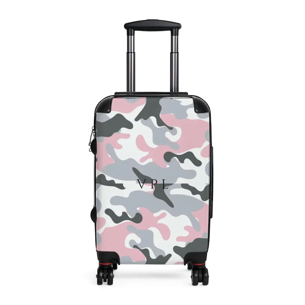 Cabin Suitcase Pink Camouflage