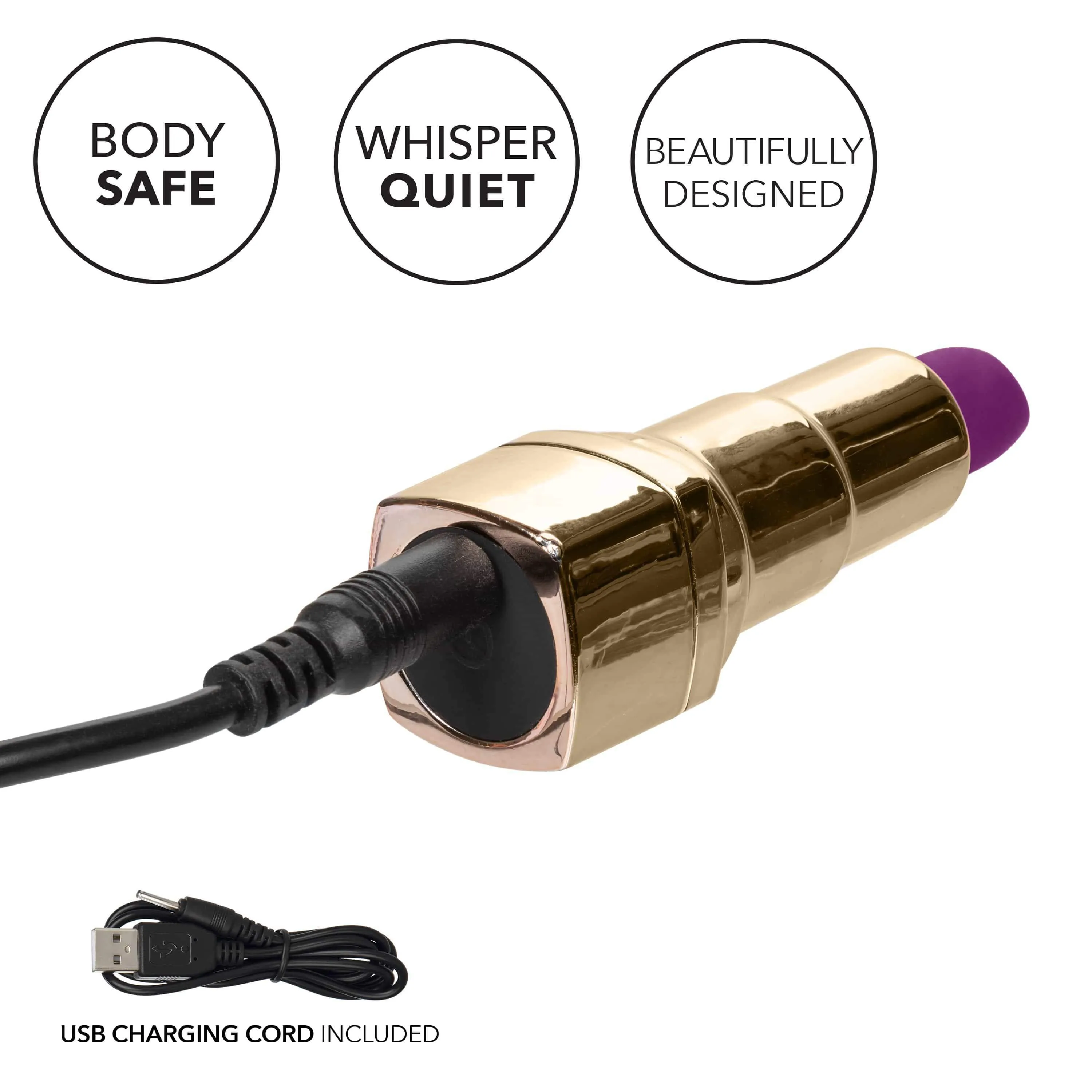 California Exotics - Naughty Bits Bad Bitch Discreet Lipstick Vibrator (Gold)