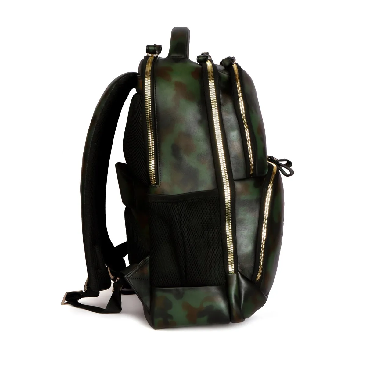 Camo Finish Hand Painted Leather Backpack