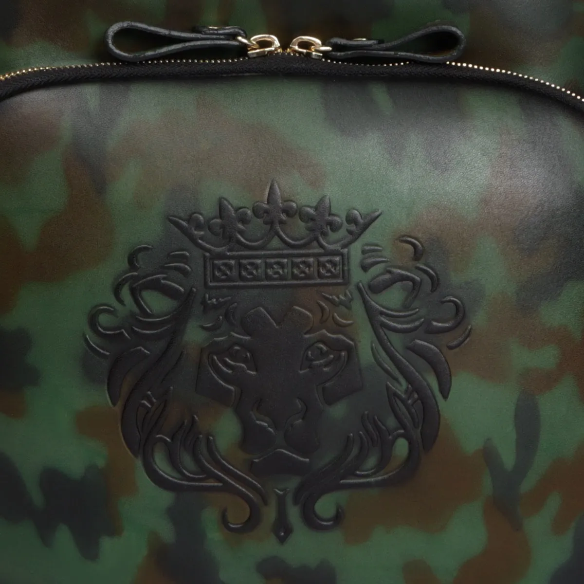 Camo Finish Hand Painted Leather Backpack