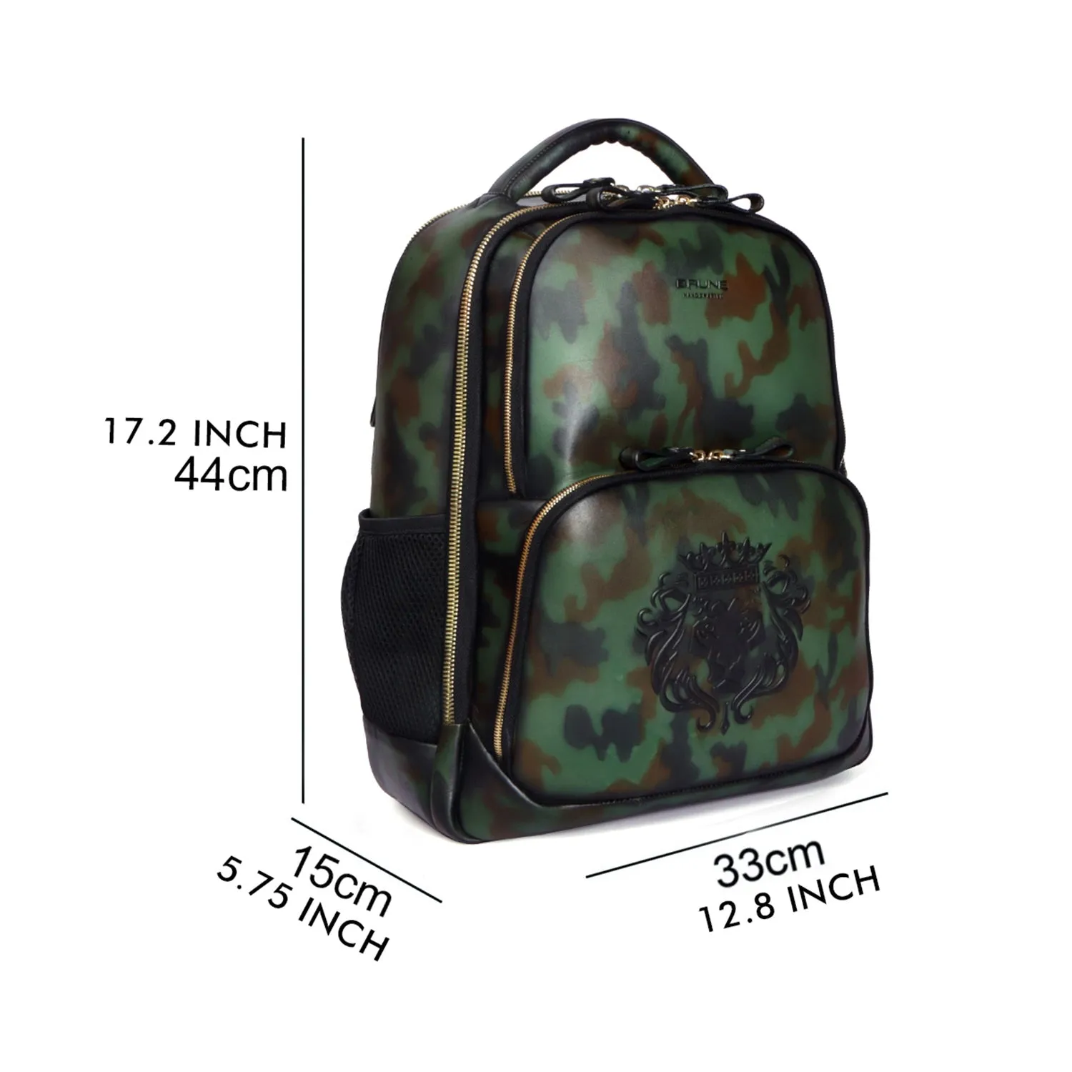 Camo Finish Hand Painted Leather Backpack