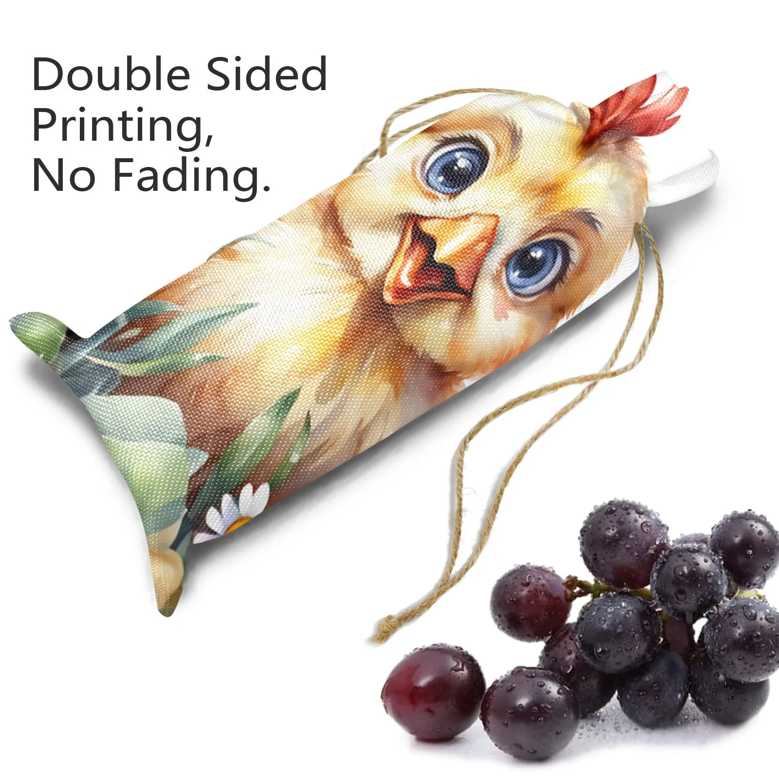 Chicken awd301 Linen Wine Bottle Bag