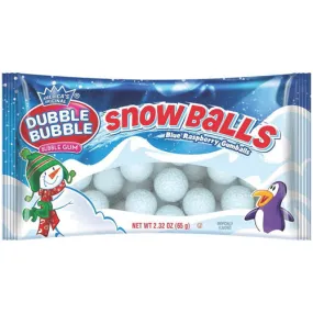 Christmas Dubble Bubble Snowballs Blue Raspberry Gumballs 2.23 oz. | 1 ct