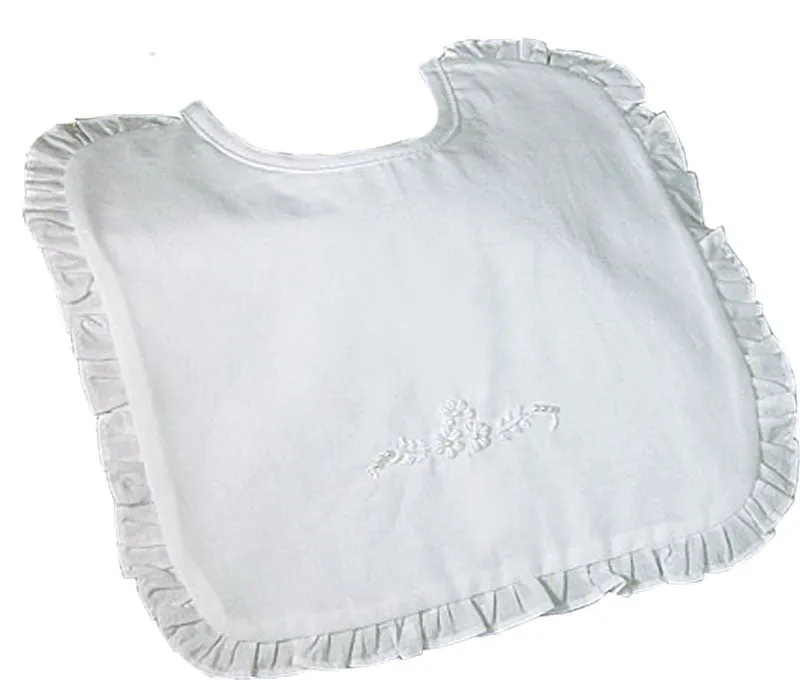 Cotton Embroidered Bib with Ruffles