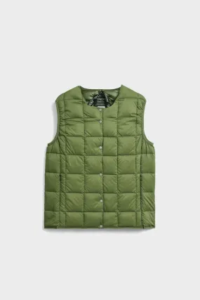 Crew Neck Down Vest - Olive