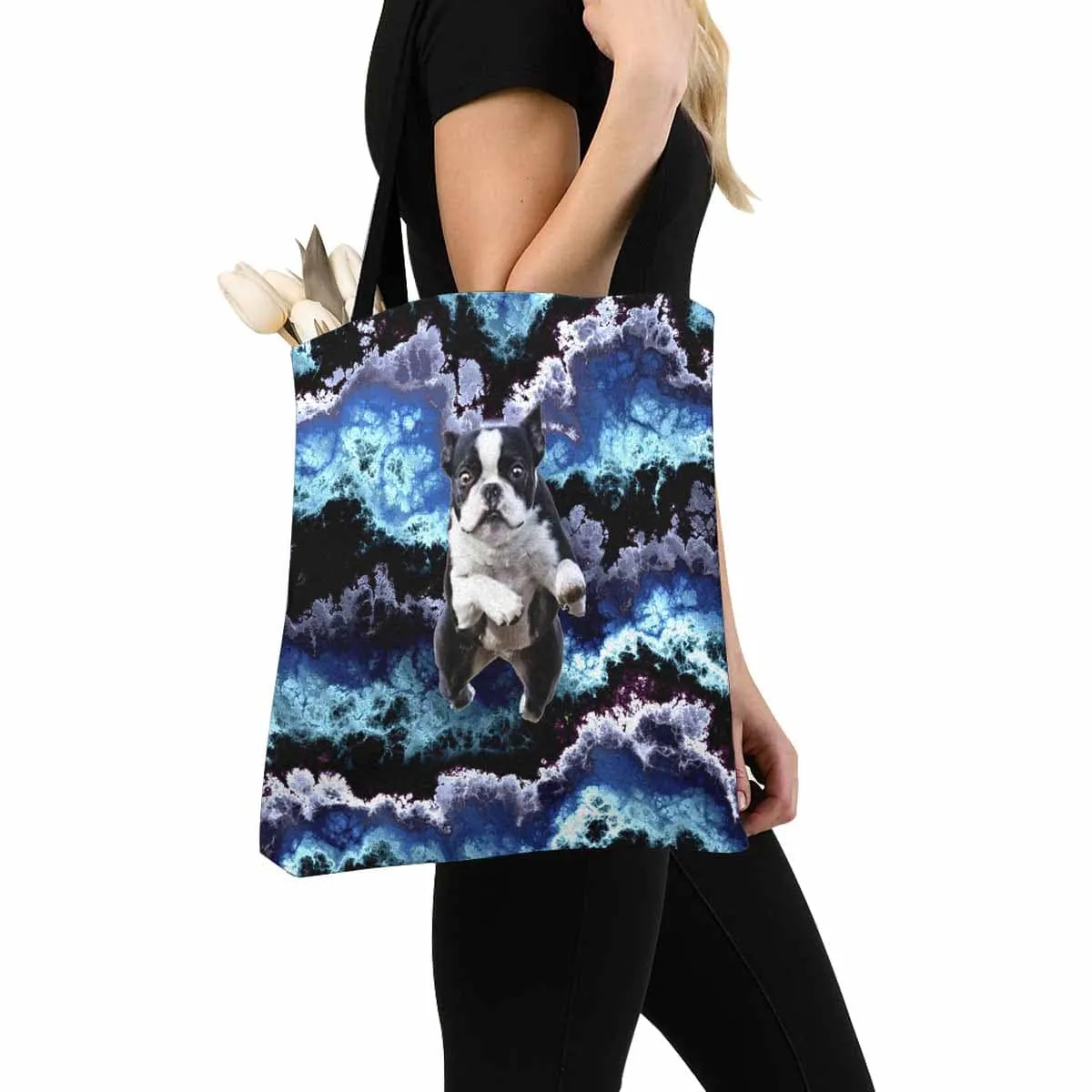 Custom Dog in Cloud Canvas Tote Bag