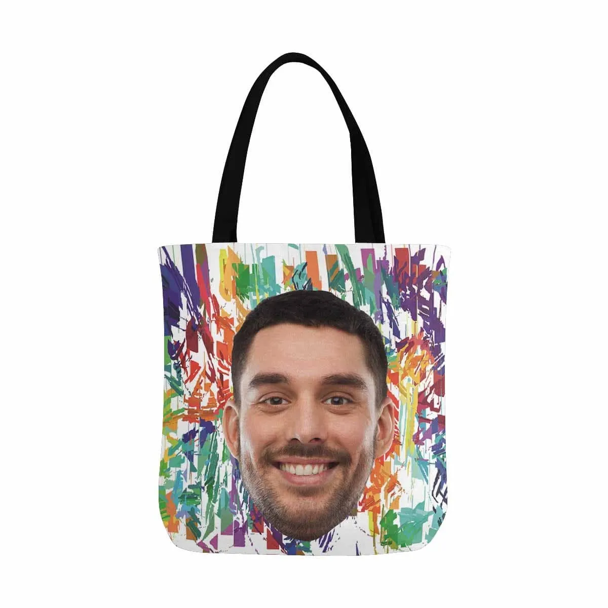 Custom Face Colorful Canvas Tote Bag