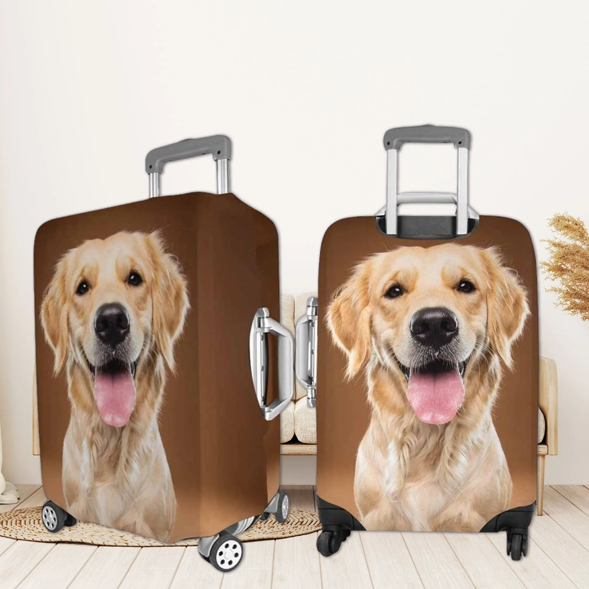 Custom Funny Photo For Friends Family Vacation Traveling - Personalized Photo Luggage Cover Suitcase Cover